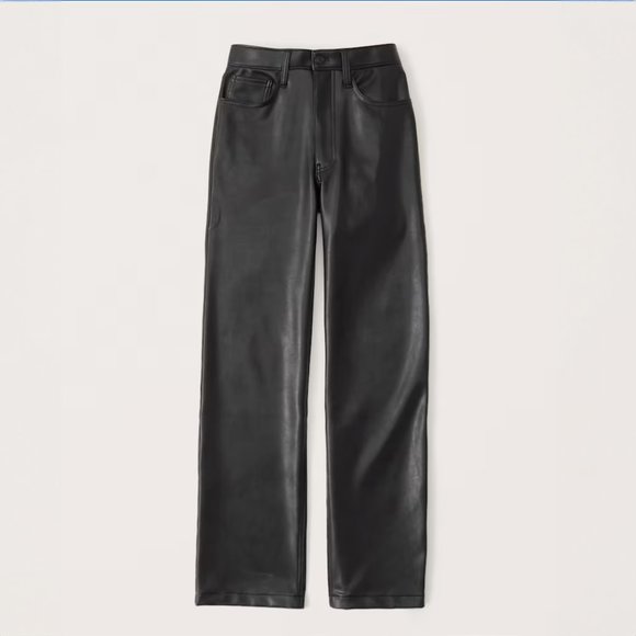 Abercrombie & Fitch Vegan Leather 90s Relaxed Pant - Never Worn - Picture 1 of 8